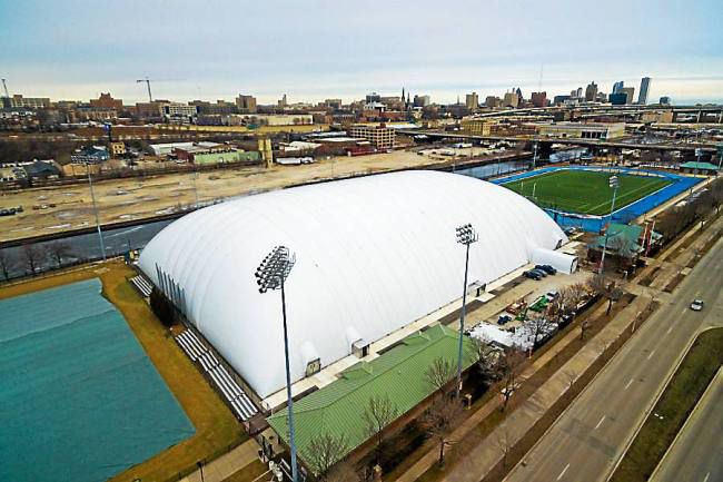 Example of the proposed athletic dome, here seen at Marquette University. Courtesy of Main Line News