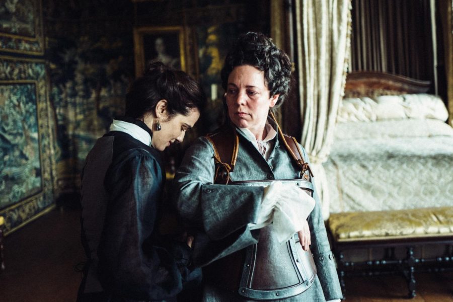 Rachel Weisz and Olivia Colman in the film THE FAVOURITE. Photo by Yorgos Lanthimos. © 2018 Twentieth Century Fox Film Corporation All Rights Reserved