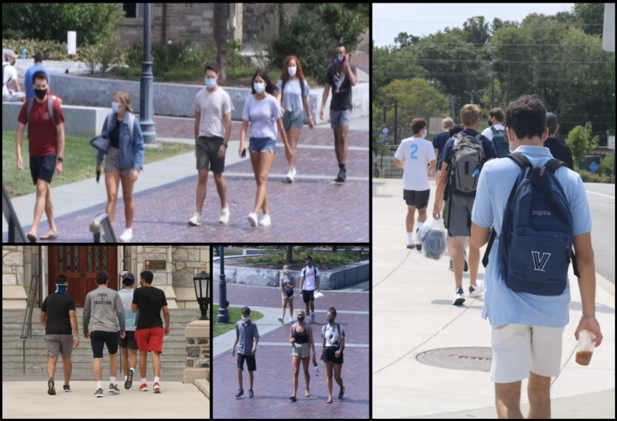 Students walking around campus on Aug. 26, 2020