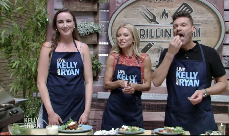 Erin Gresh cooks turkey burgers on “Live with Kelly and Ryan” on July 11, 2019.