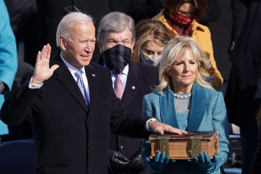 Biden is sworn in as the 46th U.S. President by Chief Justice John Roberts.