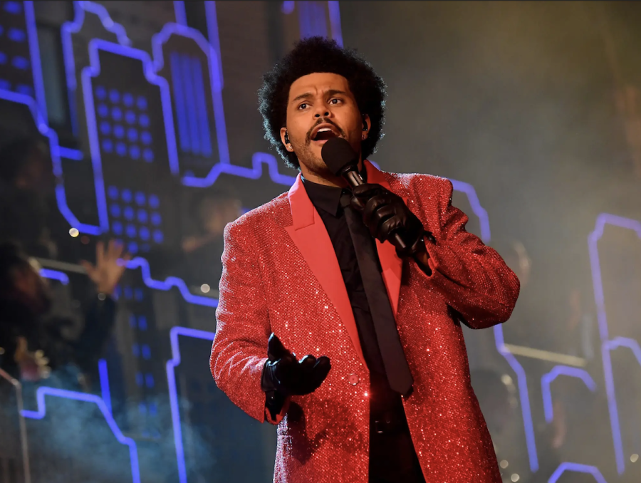 The Weeknd performs at Super Bowl LV.