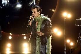 Harry Styles performing at the 2021 Grammys.