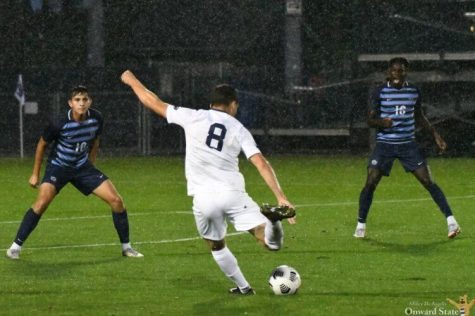 Penn States Peter Mangione scored a hat trick to defeat the Wildcats on Tuesday night.