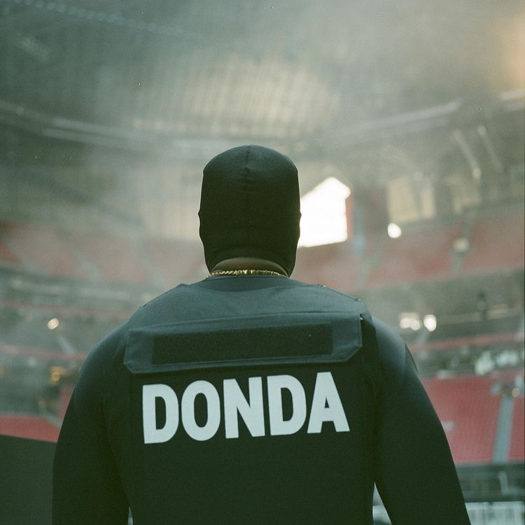 Kanye+West+enters+Mercedes-Benz+stadium+ahead+of+his+second+Donda+listening+party.