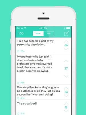 A screenshot of Yik Yak.