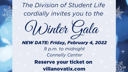 The University Winter Gala will be held on February 4 in the Connelly Center.