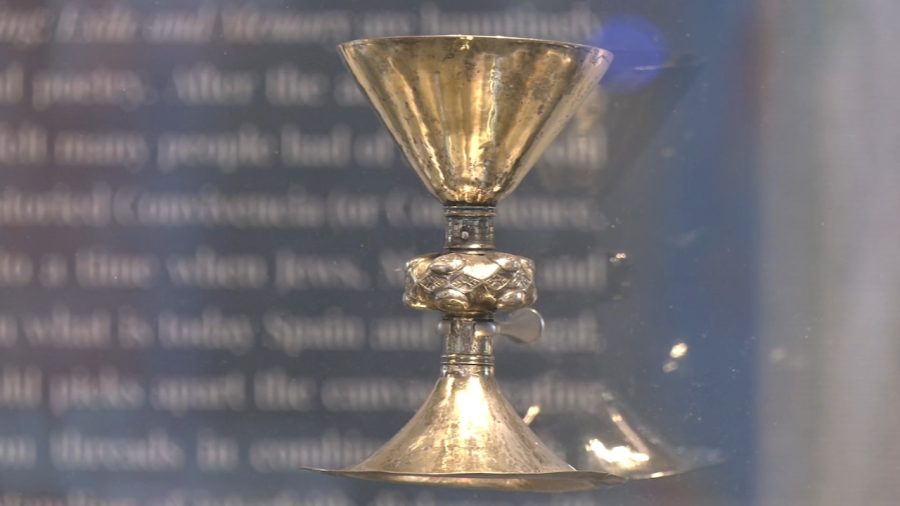 This month, the University has been displaying a 15th-century Irish chalice at the Connelly Center.
