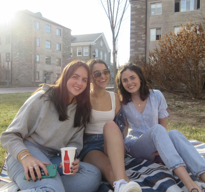 Many students head out to the Quad on warm days.