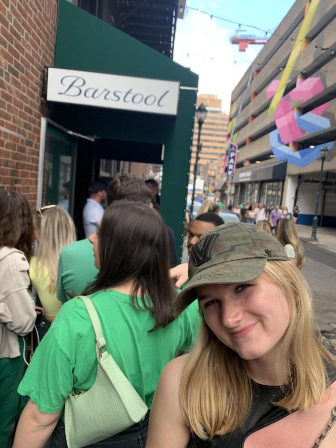 Twenty-one year old Stanisci waiting in line for the Barstool Bar.
