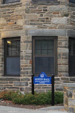 Villanova’s Austin Hall houses the Office of Admissions. 