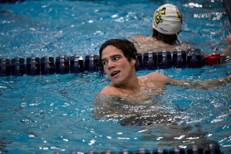 Jake McIntyre (above) won the 1650 Free with a time of 15:20.52, the second fastest time in Villanova history.