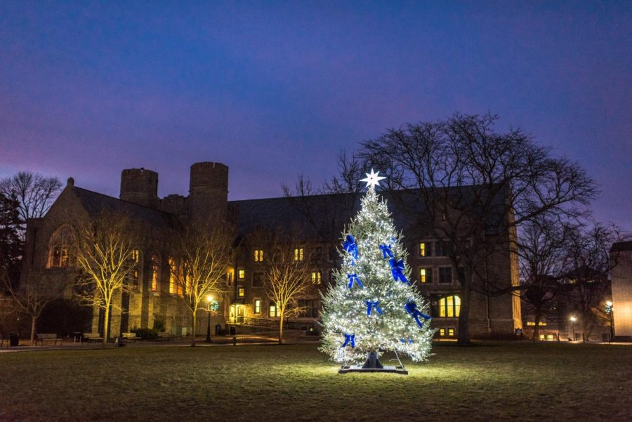 The University typically begins decorating for Christmas around the end of November.