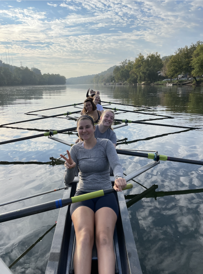Sheila Joyce (front) has found success as a walk-on to the womens rowing team. 
