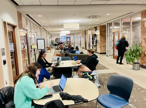 Students have begun to fill the library to study for finals.