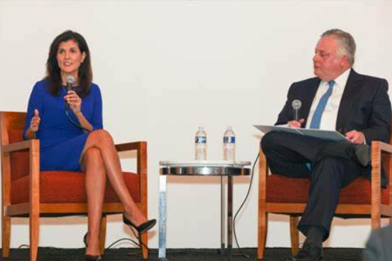 Nikki Haley speaking at an event at Villanova last fall.