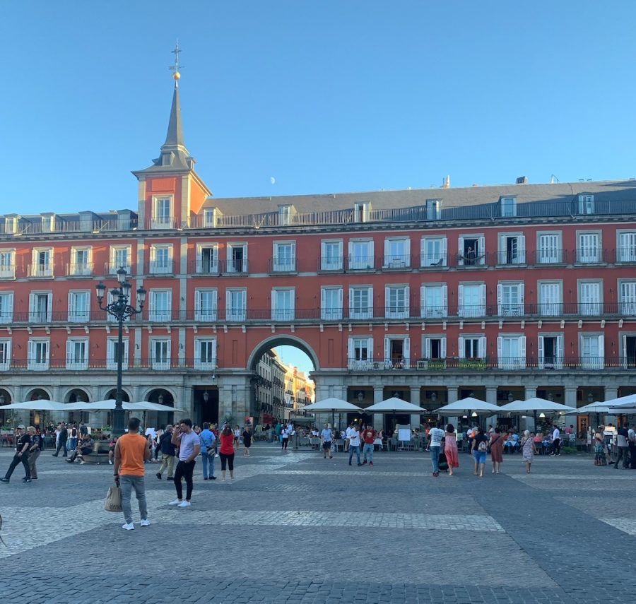 A photo of Plaza Mayor from Regans junior fall semester abroad in Madrid, Spain. 