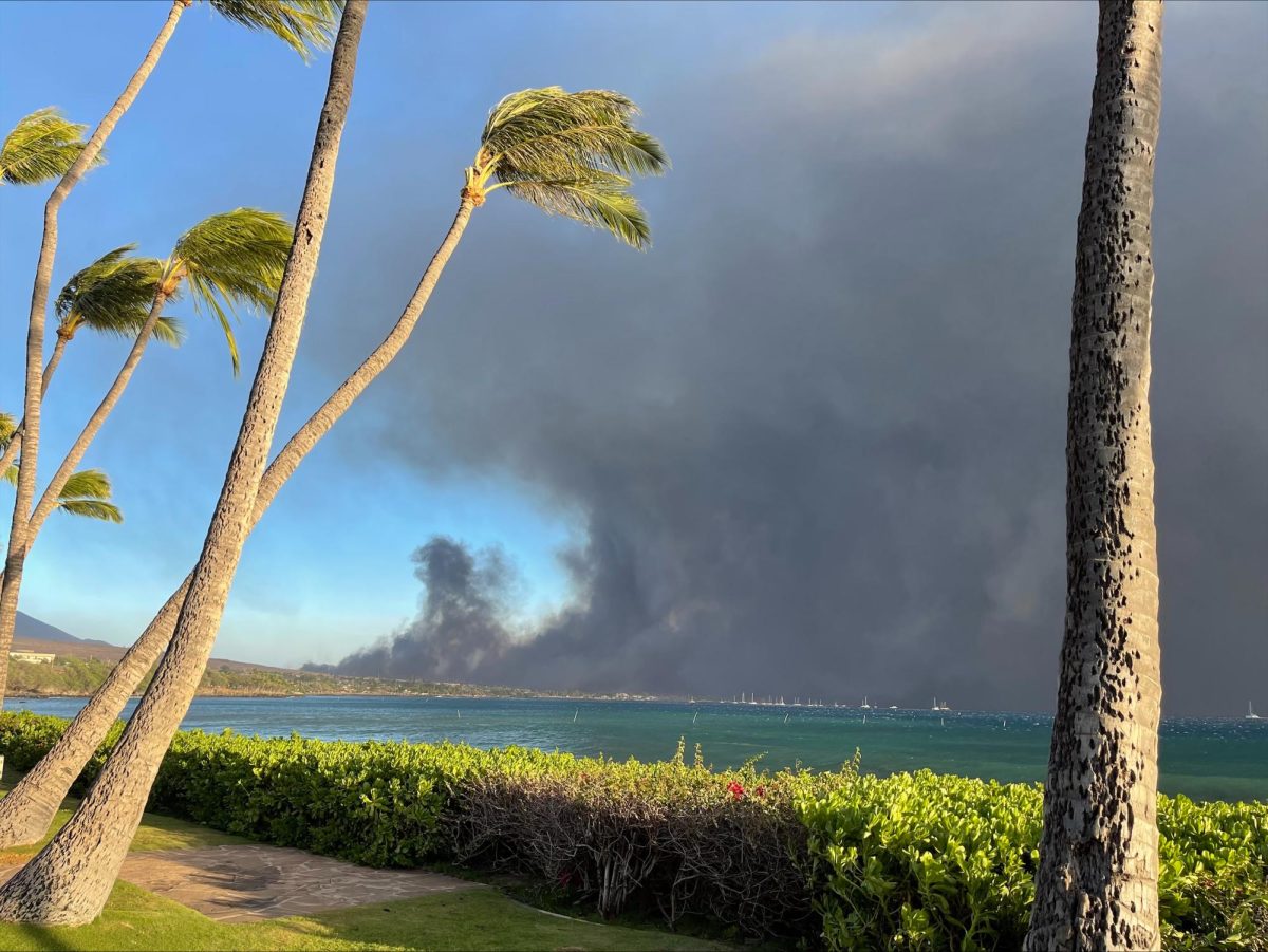 Smoke from the wildfires linger throughout Maui.