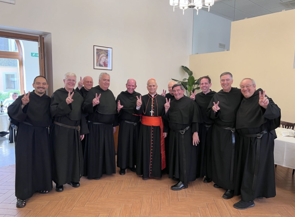  Villanova’s Friars in Rome with an alum who was made a Cardinal.
