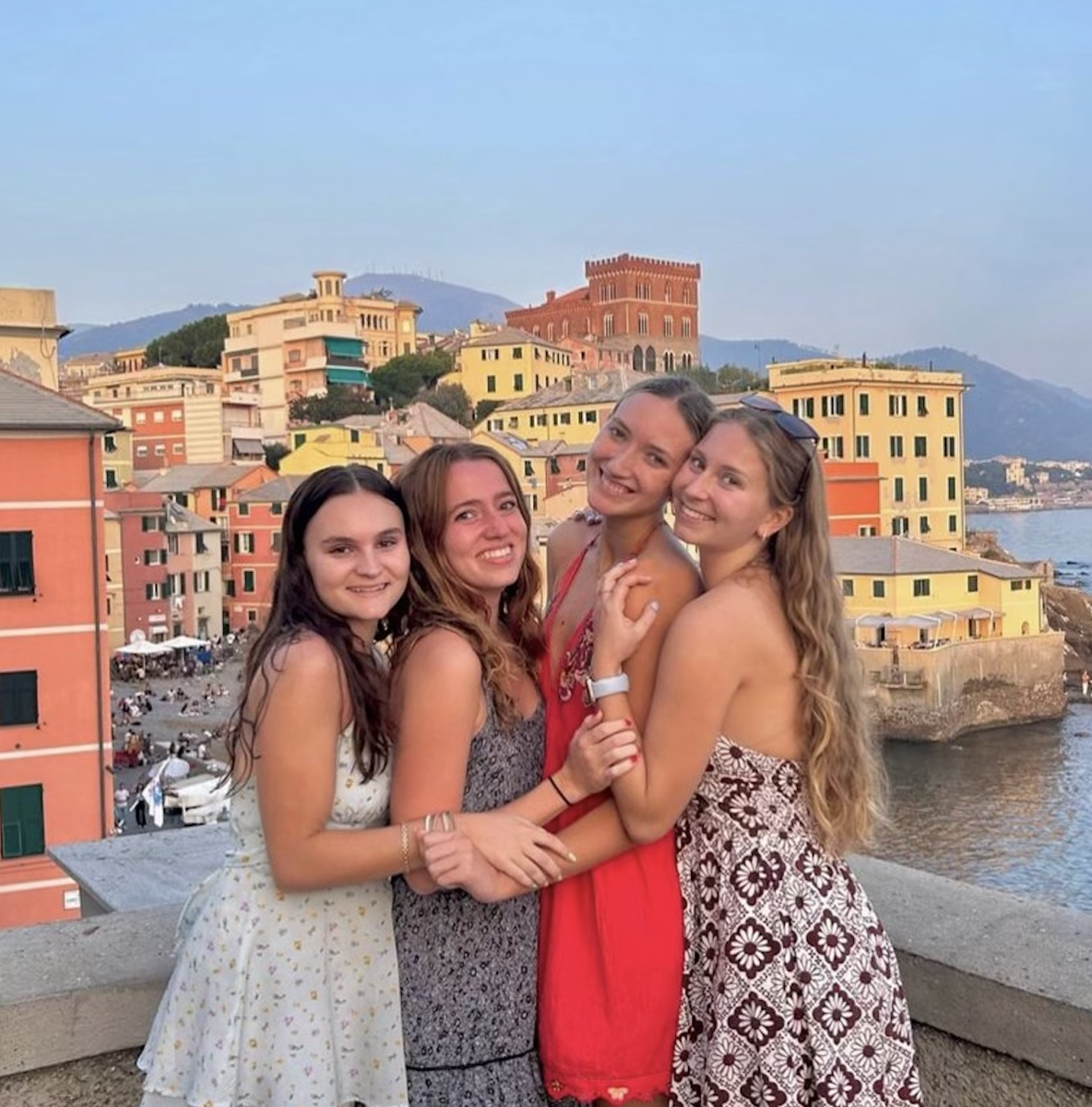 Junior Sophie Salomone, pictured with friends,  is studying abroad in Italy this fall.
