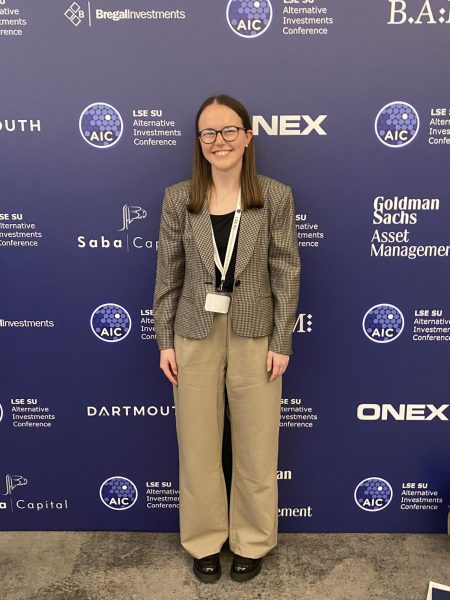Junior Jane Maleady attended the London School of Economics Alternative Investments Conference.