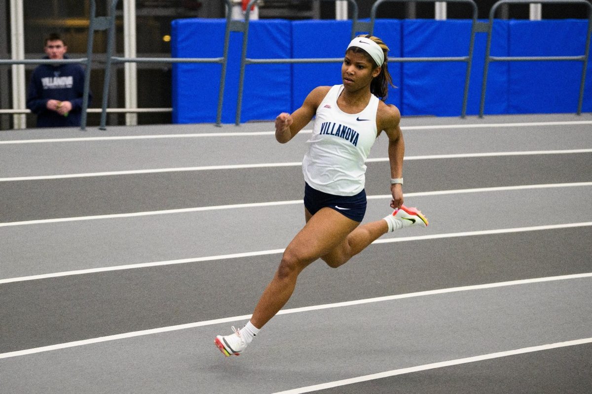 Freshman sprinter Djoonicka Buissereth, competing in the 60-meter and 200-meter races, was one of four athletes representing Villanova women’s track and field at the Scarlet Knight Open last weekend.