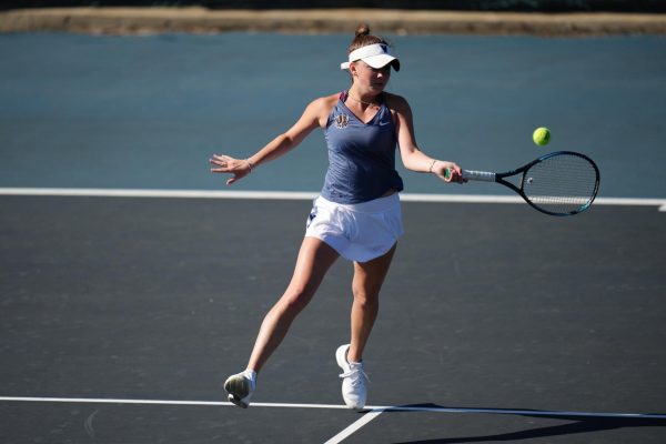Villanova womens tennis withstood cold and windy conditions to defeat Lafayette, 4–2, on March 22.