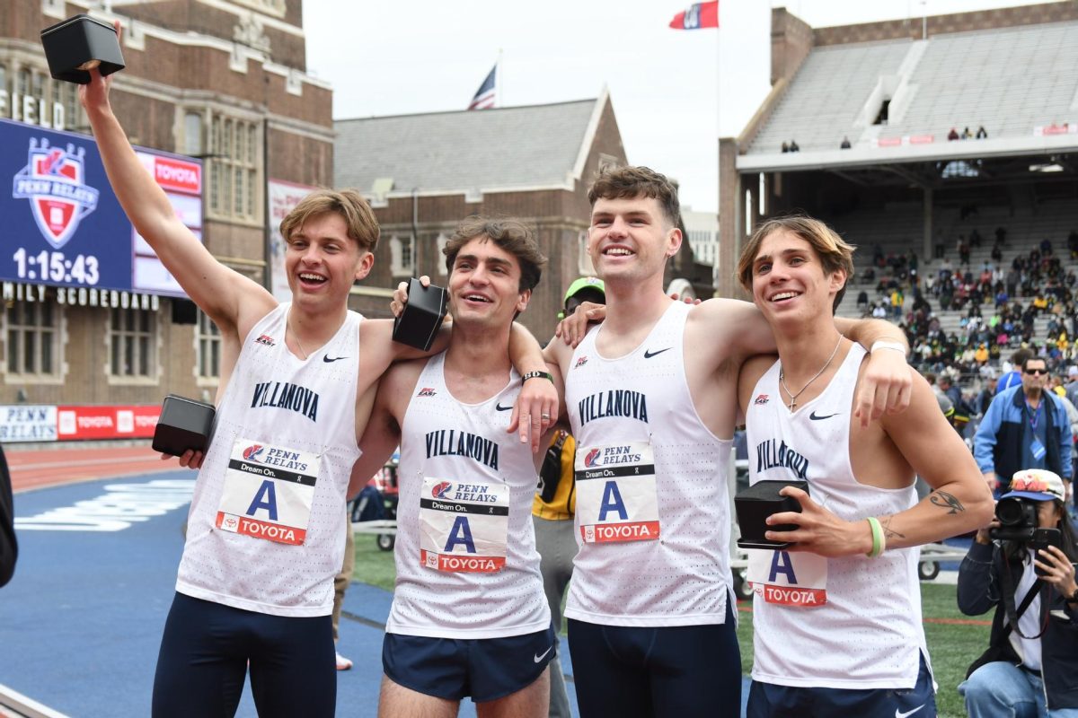 Villanova mens track and field had a historic 2024 Penn Relays performance. Senior Liam Murphy, junior Sean Donoghue, sixth-year Charlie O’Donovan and sophomore Marco Langon broke the NCAA record in the 4xMile Championship and ran the second-fasted time in world history.