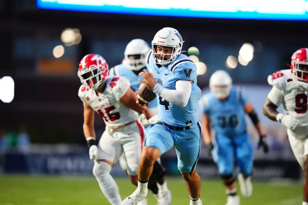 Sixth-year quarterback Connor Watkins led Villanova in its season-opening win over Youngstown State. Watkins passed for 90 yards, rushed for 107 yards and scored two rushing touchdowns.