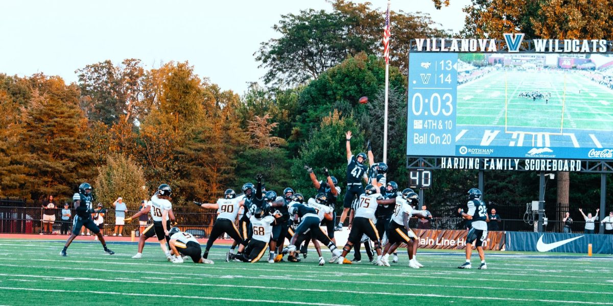 Two missed Towson field goals in the final two minutes helped seal Villanova's narrow 14–13 win on Sep. 14. Junior receiver Jaylan Sanchez caught both touchdowns in the victory.