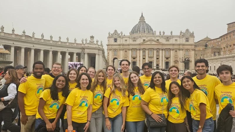 The students who attended the Church and Transformation trip to Rome over fall break.