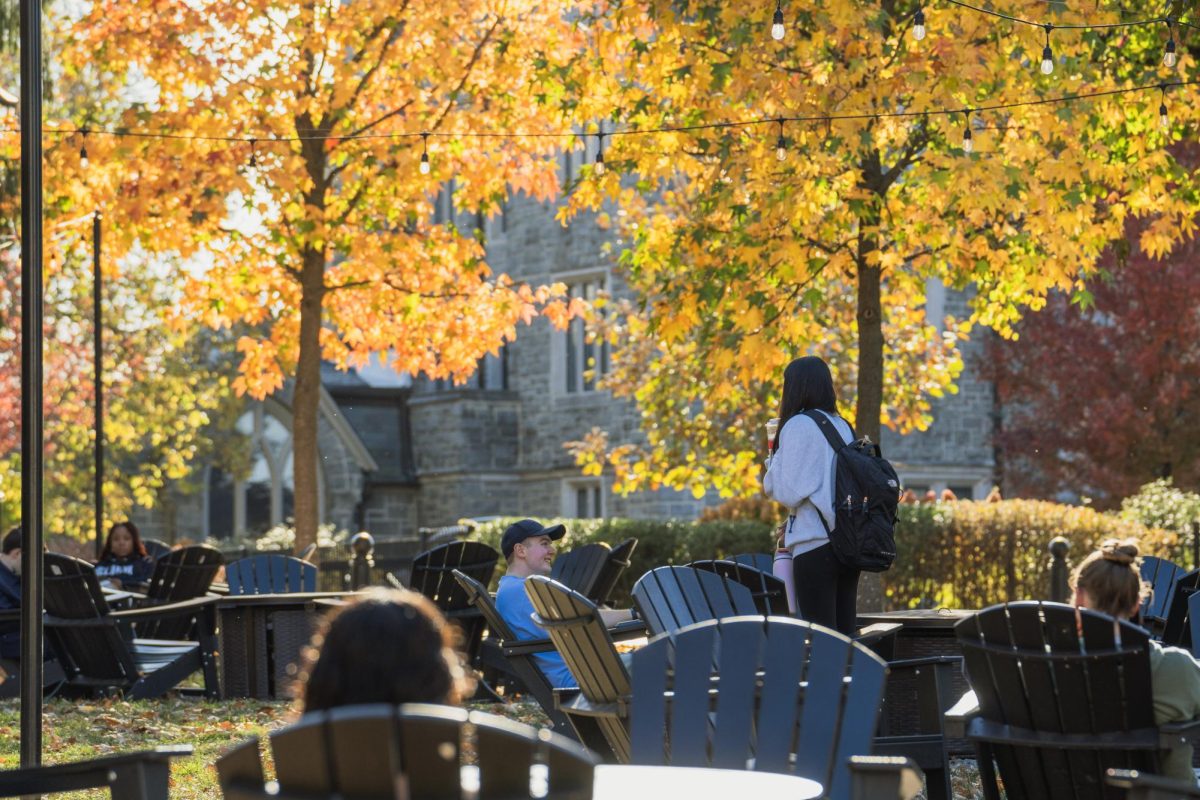 Outside the Connelly Center on Friday, Oct. 25, freshmen packed together to learn about the different majors and minors at Villanova.