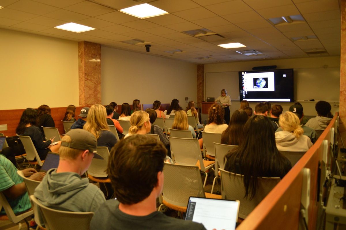 April McGreger of the People’s Kitchen of Philadelphia presented at Villanova on Oct. 21.