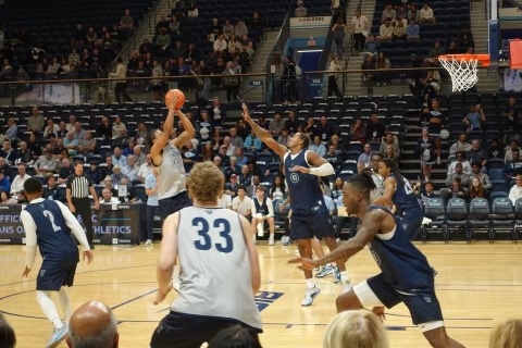 The Blue and White Scrimmage takes place every year to kick off the start of the basketball season.