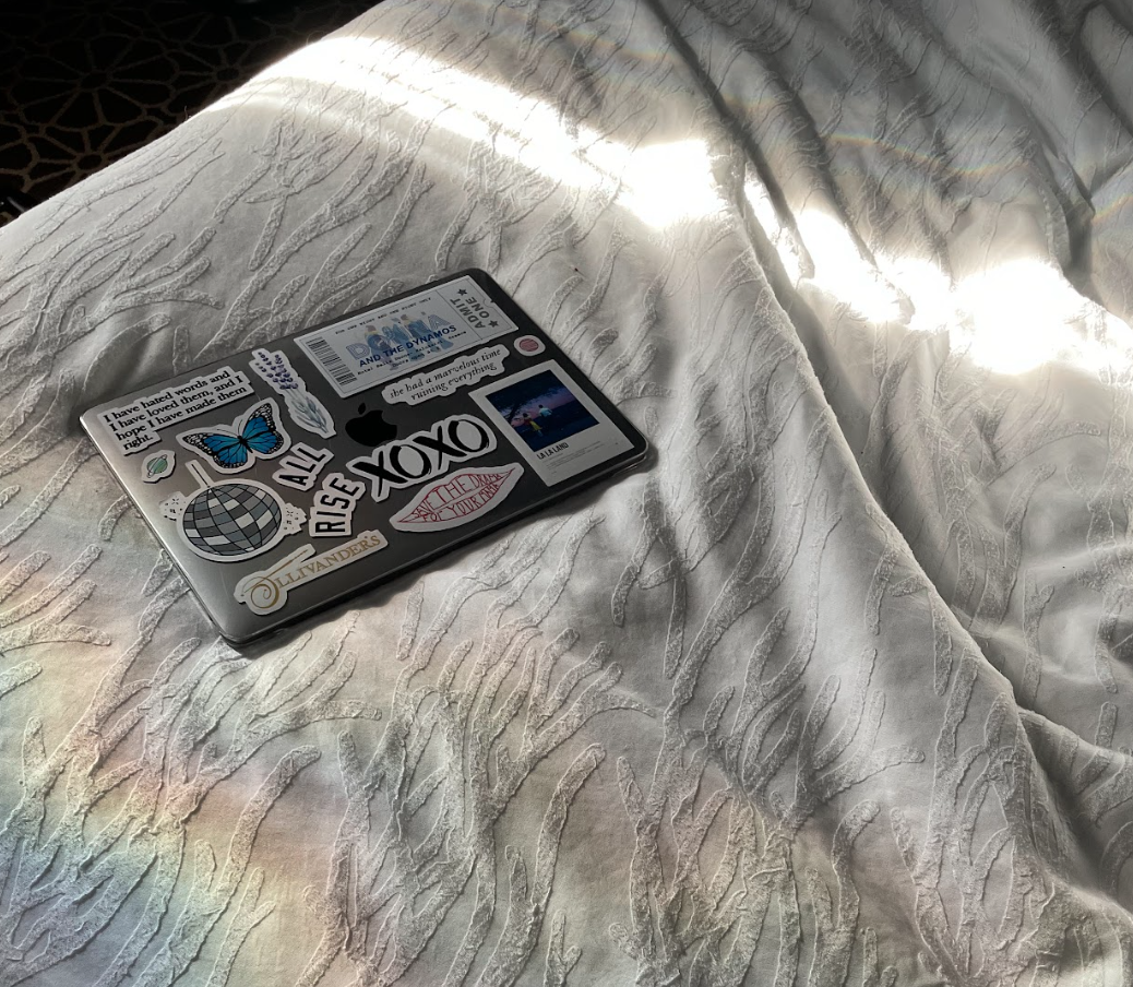 Villanova students often decorate their laptops with stickers.