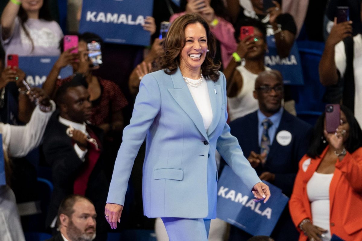 Vice President Kamala Harris at a recent campaign rally. 