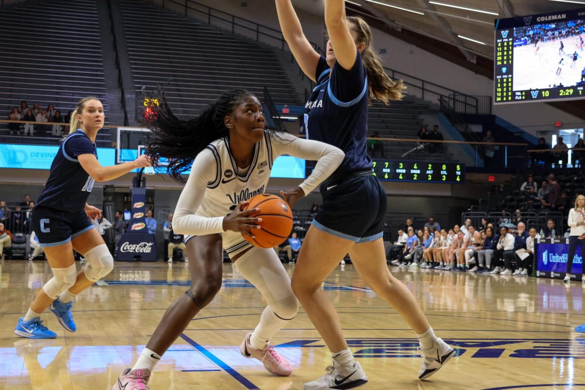 Junior forward Denae Carter made a critical free-throw and defensive rebound in the final seconds of the game to seal Villanova's 68-67 victory over Columbia.