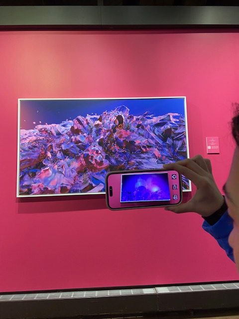 Gallery visitors could interact with the digital art through their phones.
