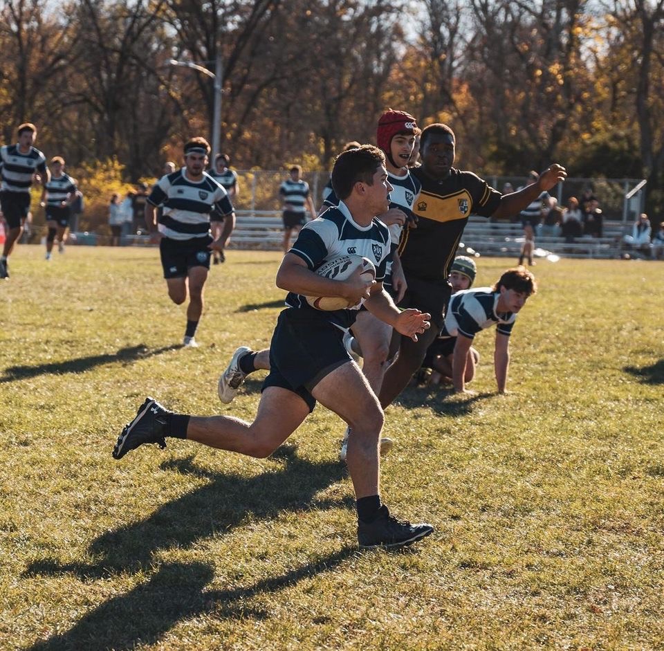 Junior Jacob Nowaczyk in Villanova rugby’s 36-33 loss to Towson in the MARC finals.