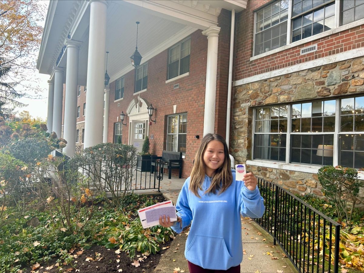 Senior AnNa Hughes votes off campus.