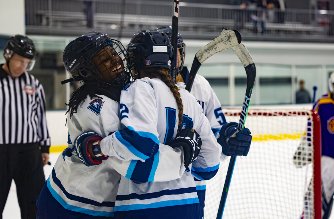 The women's club ice hockey team defeated SUNY Brockport and Penn to finish second in second in the Delaware Valley Collegiate Hockey Conference (DVCHC) in Division II of the American Collegiate Hockey Association (ACHA).