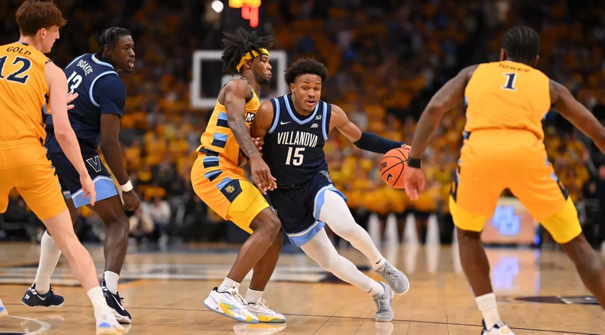 Senior guard Jordan Longino scored a career-high 27 points while Villanova fell to Marquette, 87-74.