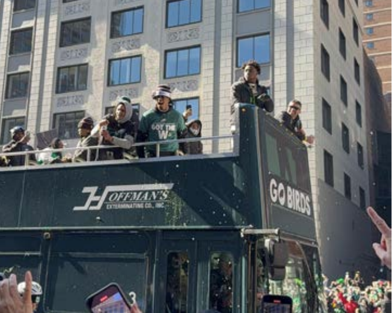 Villanova students ventured into Philadelphia to watch the Eagles Parade. 