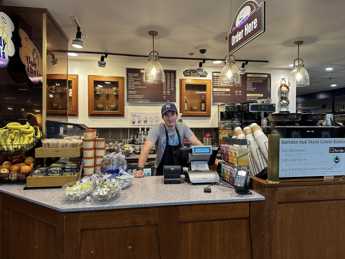Working as a Holy Grounds barista is just one of several on-campus employment opportunities for students.