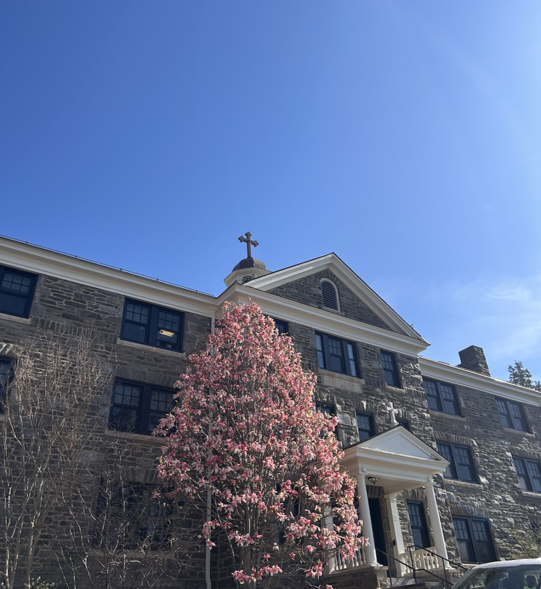 Pictured is St. Rita’s Hall, Villanova’s Mission and Ministry building. 